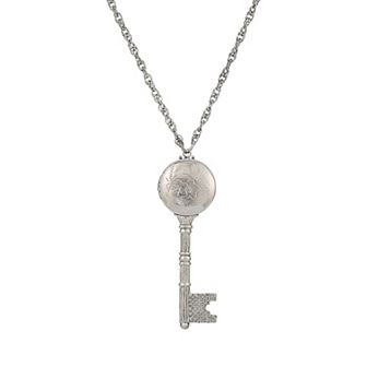 1928 Key Floral Locket Necklace