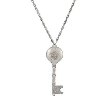 1928 Key Floral Locket Necklace