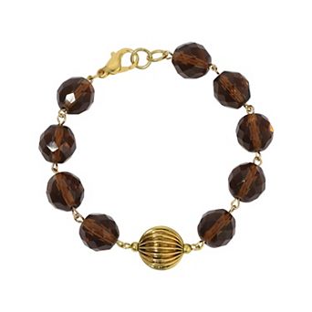 1928 Gold Tone Bead Bracelet