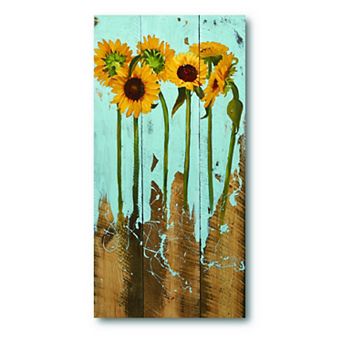 COURTSIDE MARKET Sunflowers on Wood II Canvas