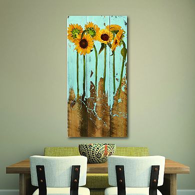 COURTSIDE MARKET Sunflowers on Wood II Canvas