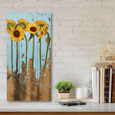 COURTSIDE MARKET Sunflowers on Wood II Canvas