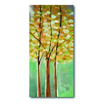 COURTSIDE MARKET Modern Teal Trees I Canvas