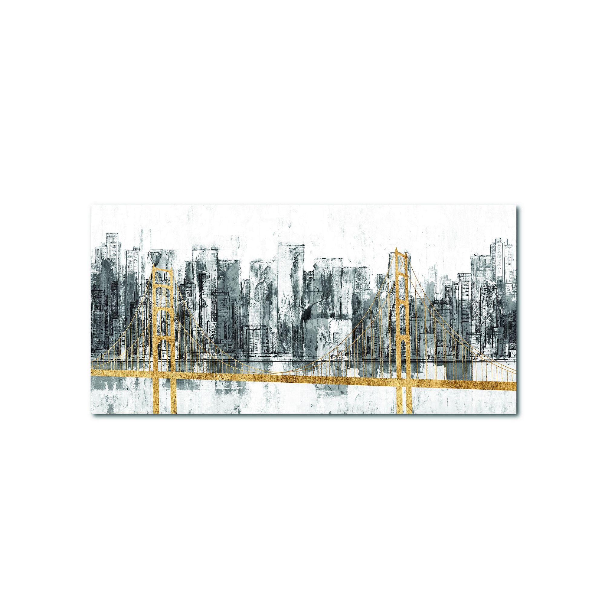 COURTSIDE MARKET Golden Bridge Panorama Canvas, Multi