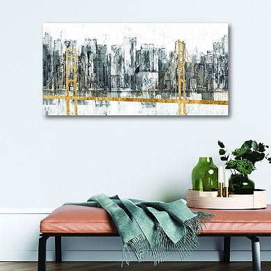 COURTSIDE MARKET Golden Bridge Panorama Canvas