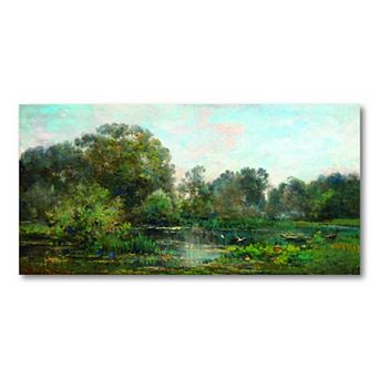 COURTSIDE MARKET River with Storks Canvas