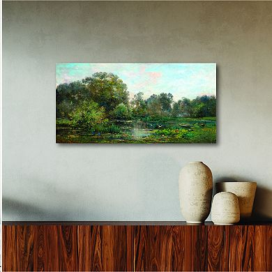 COURTSIDE MARKET River with Storks Canvas