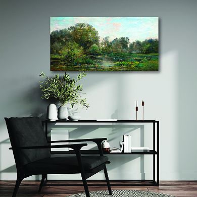 COURTSIDE MARKET River with Storks Canvas