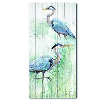 COURTSIDE MARKET Seaside Heron Pair I Canvas Wall Art