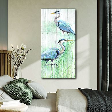 COURTSIDE MARKET Seaside Heron Pair I Canvas Wall Art
