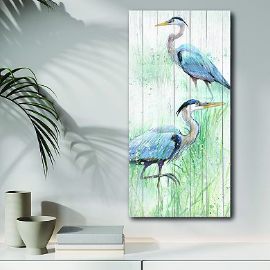 COURTSIDE MARKET Seaside Heron Pair I Canvas Wall Art