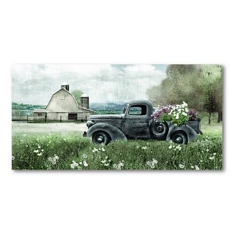 COURTSIDE MARKET Farm Blue Truck Canvas Wall Art
