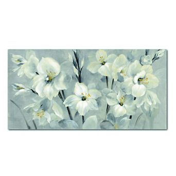 COURTSIDE MARKET Flowers On Gray Canvas Wall Art