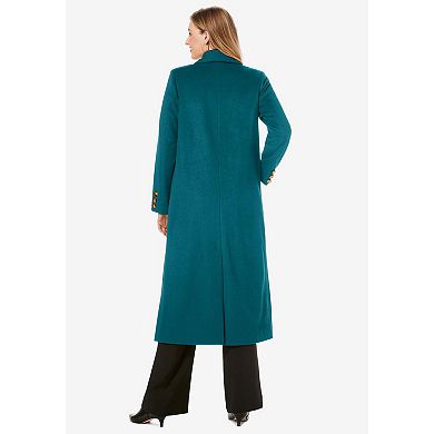 Jessica London Women's Plus Size Long Shawl Collar Wool Coat
