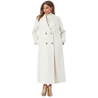 Jessica London Women's Plus Size Long Shawl Collar Wool Coat