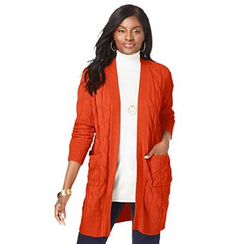Jessica London Women's Plus Size Cable Duster Sweater