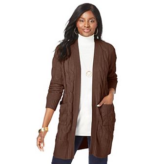 Jessica London Women's Plus Size Cable Duster Sweater