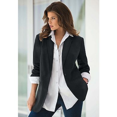 Roaman's Women's Plus Size Relaxed Boyfriend Blazer