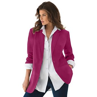 Roaman's Women's Plus Size Plus Size Relaxed Boyfriend Blazer