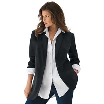 Roaman's Women's Plus Size Plus Size Relaxed Boyfriend Blazer