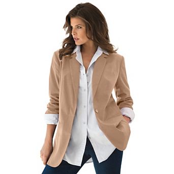 Roaman's Women's Plus Size Plus Size Relaxed Boyfriend Blazer