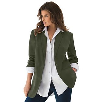 Roaman's Women's Plus Size Plus Size Relaxed Boyfriend Blazer