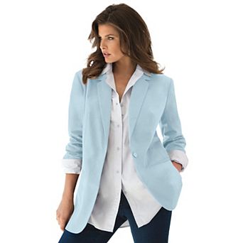Roaman's Women's Plus Size Relaxed Boyfriend Blazer