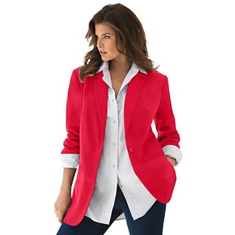 Roaman's Women's Plus Size Plus Size Relaxed Boyfriend Blazer