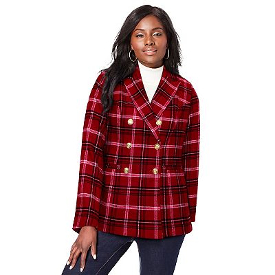 Red wool blazer womens clearance