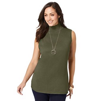 Jessica London Women's Plus Size Fine Gauge Mockneck Sweater