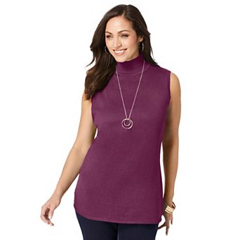 Jessica London Women's Plus Size Fine Gauge Mockneck Sweater