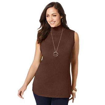 Jessica London Women's Plus Size Fine Gauge Mockneck Sweater