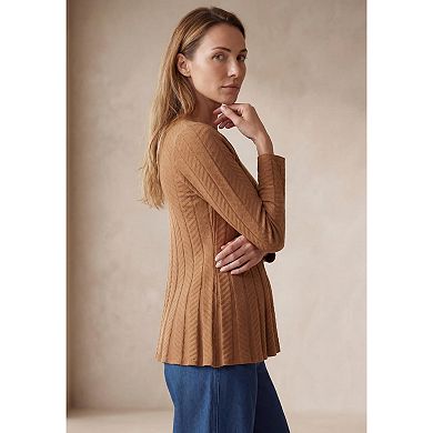 Jessica London Women's Plus Size Chevron Fit & Flare Sweater