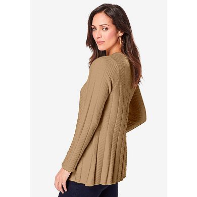Jessica London Women's Plus Size Chevron Fit & Flare Sweater