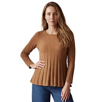 Jessica London Women's Plus Size Chevron Fit & Flare Sweater