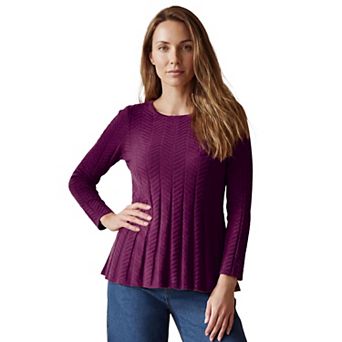 Jessica London Women's Plus Size Chevron Fit & Flare Sweater
