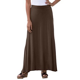 Jessica London Women's Plus Size Everyday Stretch Knit Maxi Skirt