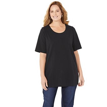 Catherines Women's Plus Size Petite Suprema Ultra-soft Scoopneck Tee