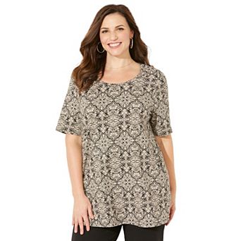 Catherines Women's Plus Size Petite Suprema Ultra-Soft Scoopneck Tee