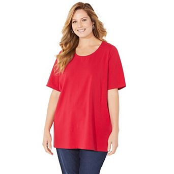 Catherines Women's Plus Size Petite Suprema Ultra-Soft Scoopneck Tee