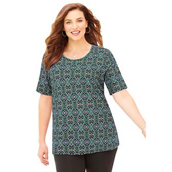 Catherines Women's Plus Size Petite Suprema Ultra-Soft Scoopneck Tee