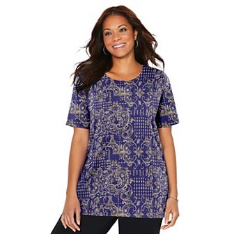 Catherines Women's Plus Size Petite Suprema Ultra-Soft Scoopneck Tee