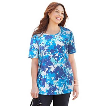 Catherines Women's Plus Size Petite Suprema Ultra-soft Scoopneck Tee