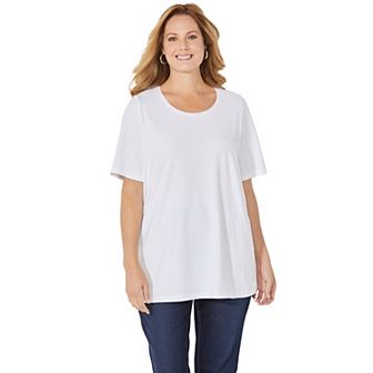 Catherines Women's Plus Size Petite Suprema Ultra-Soft Scoopneck Tee