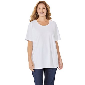 Catherines Women's Plus Size Petite Suprema Ultra-soft Scoopneck Tee