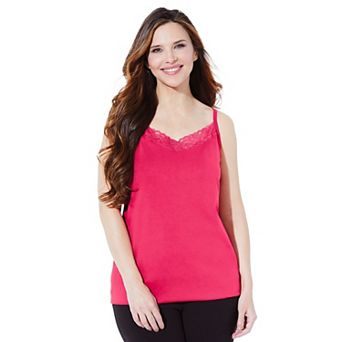Catherines Women's Plus Size Petite Suprema Cami With Lace