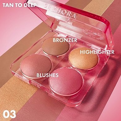Colorful Face Bronzer, Blush & Highlighter Palette