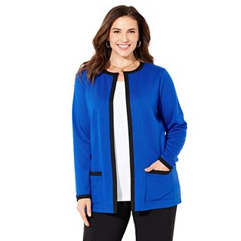 Catherines Women's Plus Size Ponte Jewel Neck Blazer
