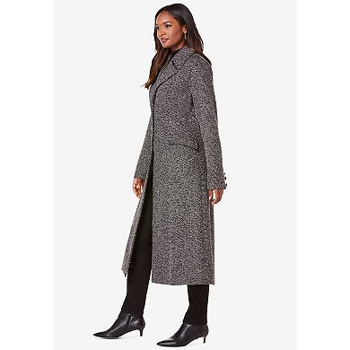 Roaman's Women's Plus Size Tailored Tweed Coat