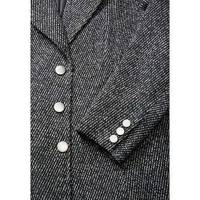 Roaman's Women's Plus Size Tailored Tweed Coat